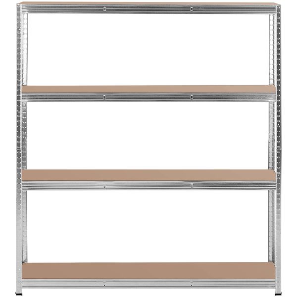 Metāla noliktavas plaukts 4 plaukti 600 kg 160 x 40 x 180 cm pelēks