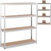 Metāla noliktavas plaukts 4 plaukti 600 kg 160 x 40 x 180 cm pelēks