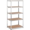 Metāla noliktavas plaukts 5 plaukti 875 kg 90 x 60 x 180 cm pelēks