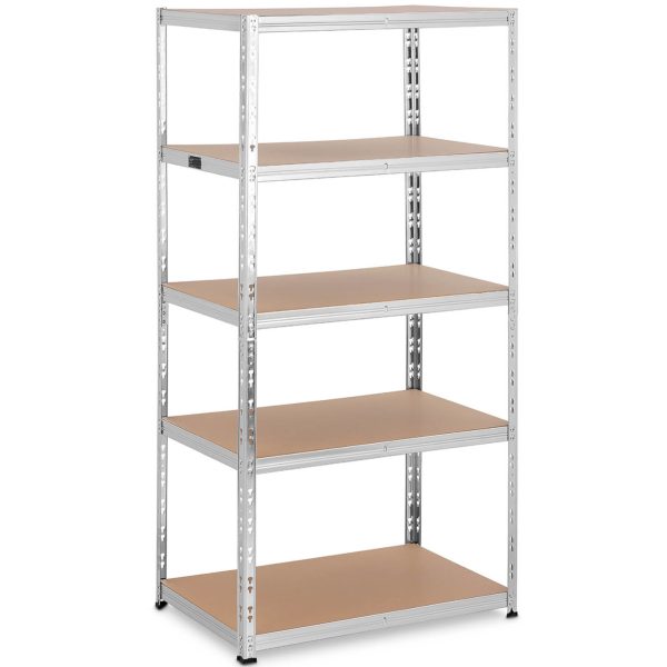 Metāla noliktavas plaukts 5 plaukti 875 kg 90 x 60 x 180 cm pelēks