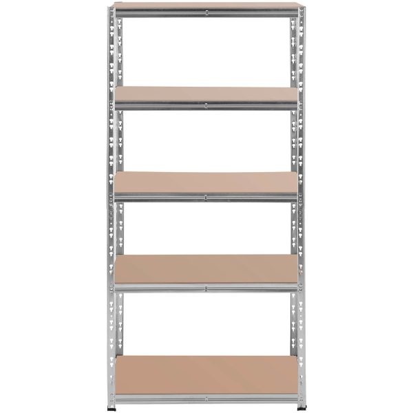 Metāla noliktavas plaukts 5 plaukti 875 kg 90 x 60 x 180 cm pelēks
