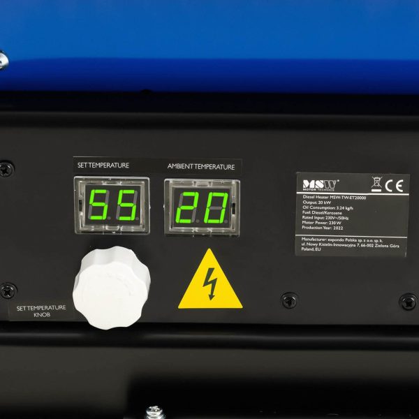 Eļļas sildītājs lielām istabu zālēm 1071m3/h 20kW