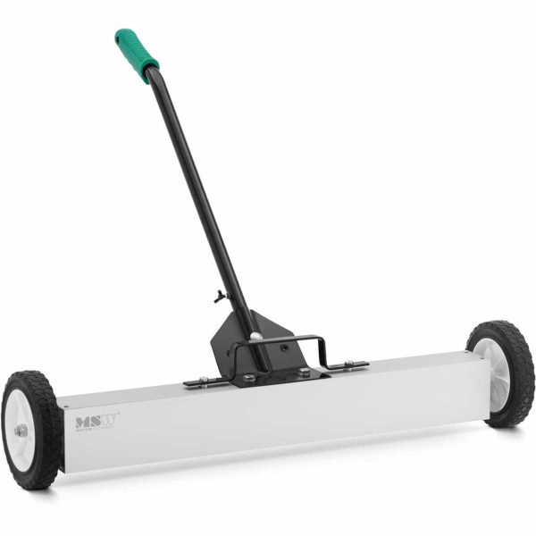 Slotu magnētiskais slaucītājs nagu ieslodzījumu savākšanai uz riteņu platuma 75 cm