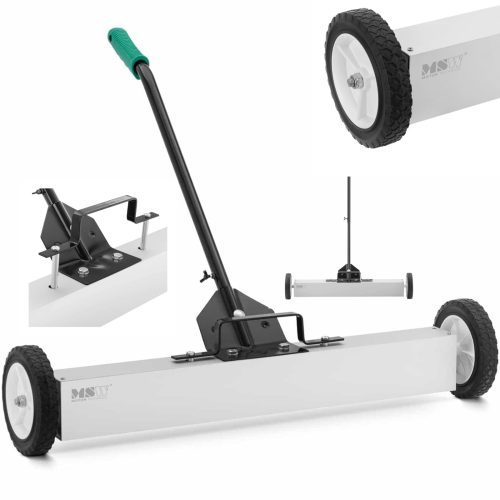 Slotu magnētiskais slaucītājs nagu ieslodzījumu savākšanai uz riteņu platuma 75 cm