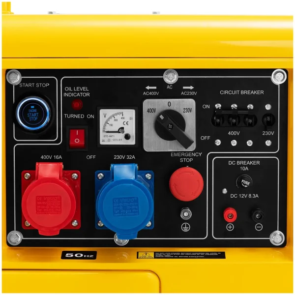Augstuma ģenerators dīzeļdegviela uz riteņiem 230/400 V 7500 8,75 KVA 16 L