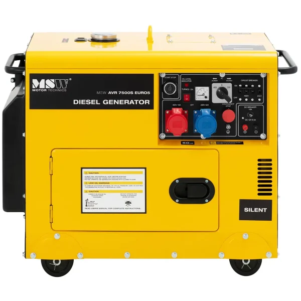 Augstuma ģenerators dīzeļdegviela uz riteņiem 230/400 V 7500 8,75 KVA 16 L