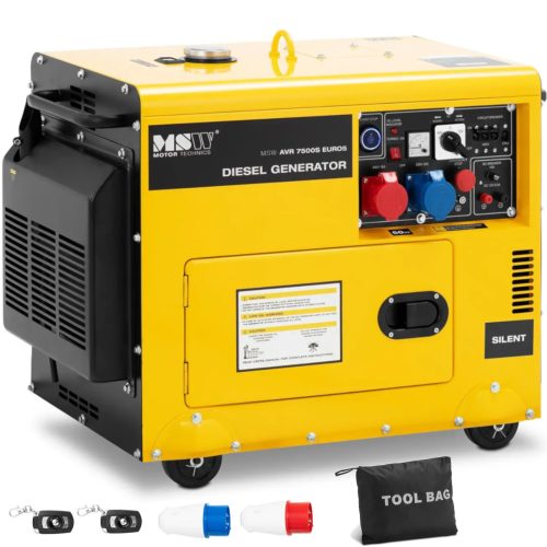 Augstuma ģenerators dīzeļdegviela uz riteņiem 230/400 V 7500 8