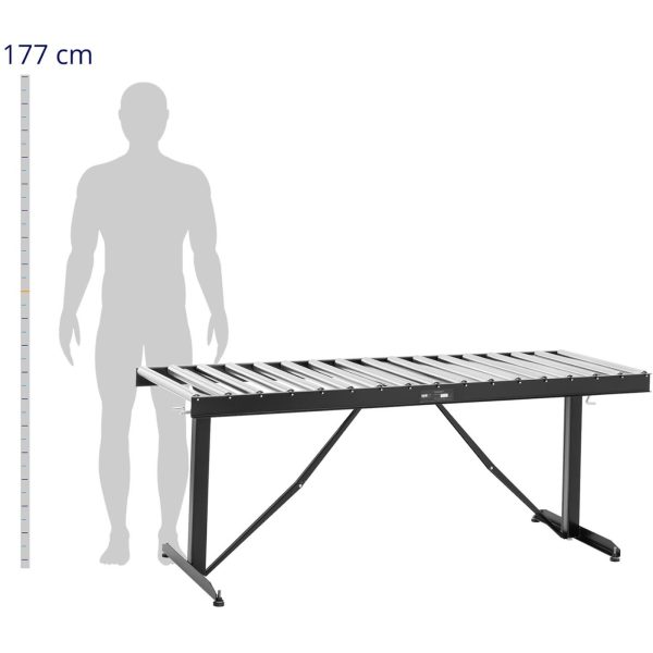 Rullīšu padevējs ar augstuma regulēšanu līdz 200 kg 17 rullīšiem 540x35mm 178cm