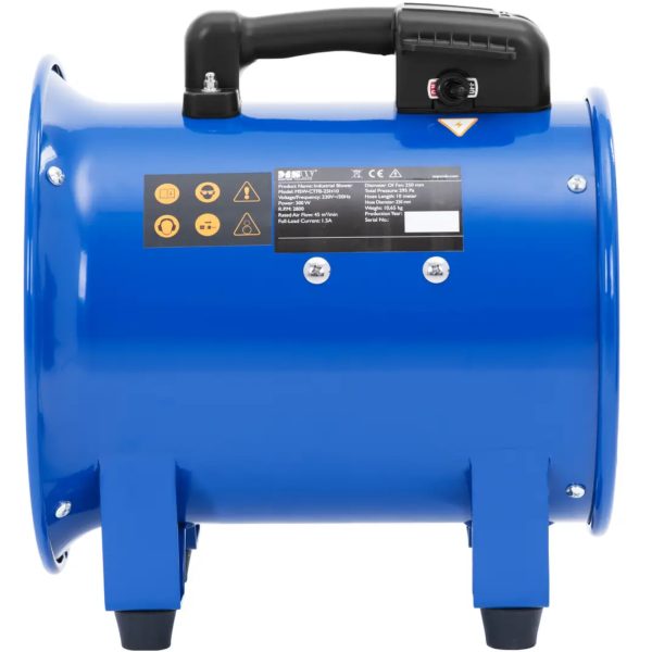 Ventilatora ventilators rūpnieciskai būvniecībai ar šļūteni 10 m 2700 m3/h AVG. 280 mm