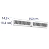 Gaisa aizkaru elektriskās sienas radiators ar tālvadības pulti 1510 m3/h 190 W