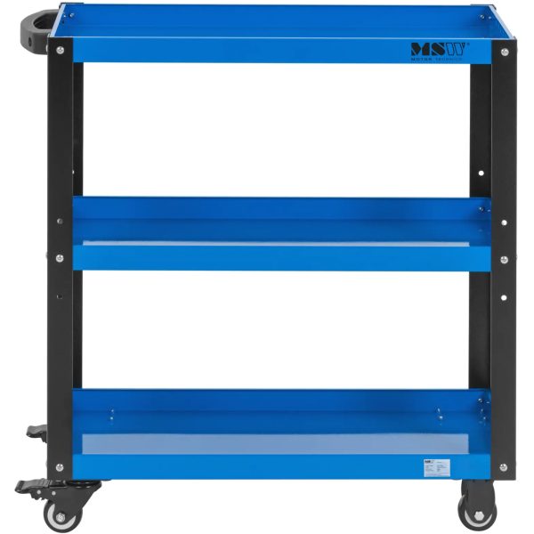 Instrumentu darbnīcas ratiņi uz riteņiem 3 plaukti 70 x 38 cm tērauds līdz 500 kg