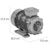 Trīs -fāzes asinhronais elektromotors 2870 apgriezieni minūtē 230/400 V 2,2 kW