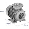 Trīs -fāzes asinhronais elektromotors 2870 apgriezieni minūtē 230/400 V 0.75 KW