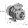 Trīsfāzes asinhronais elektromotors 2870 RPM 230/400 V 1,5 KW