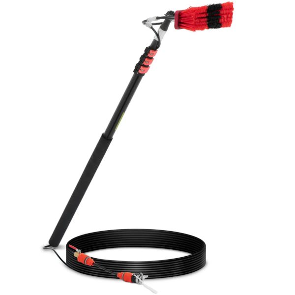 Teleskopiska suka ar ūdens savienojuma ūdens mazgāšanas ūdeni. 35 cm 125-360 cm platums