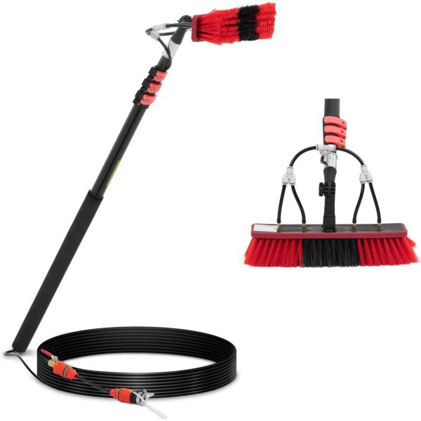 Teleskopiska suka ar ūdens savienojuma ūdens mazgāšanas ūdeni. 35 cm 125-360 cm platums