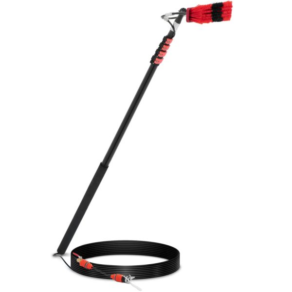 Teleskopiska suka ar ūdens savienojuma ūdens mazgāšanas ūdeni. 35 cm 160-600 cm platums