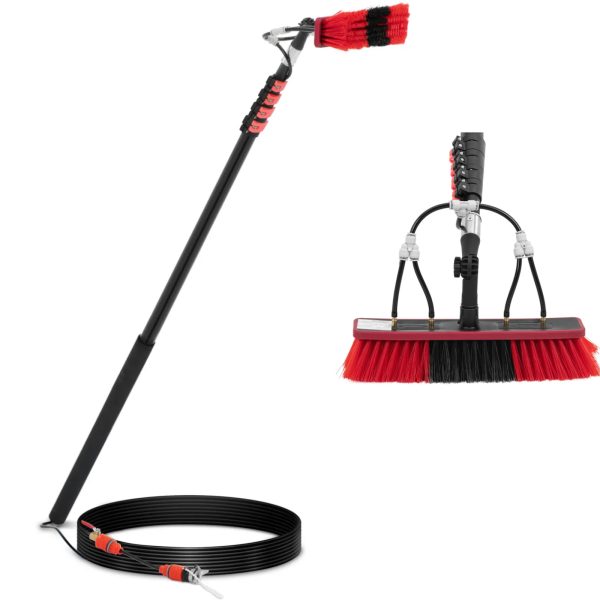Teleskopiska suka ar ūdens savienojuma ūdens mazgāšanas ūdeni. 35 cm 160-600 cm platums