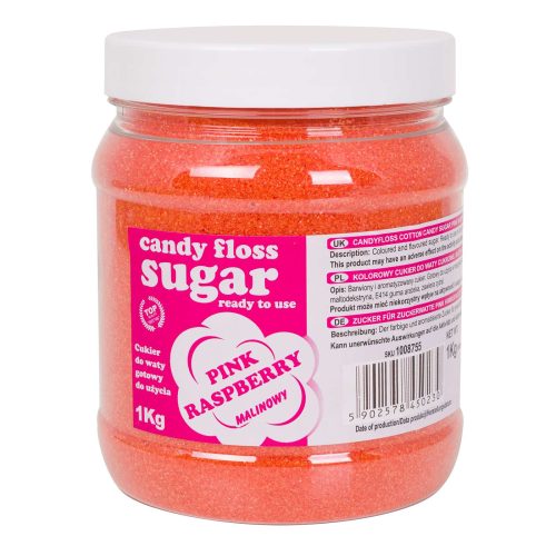 Krāsainas kokvilnas konfektes rozā ar aveņu aromātu 1kg