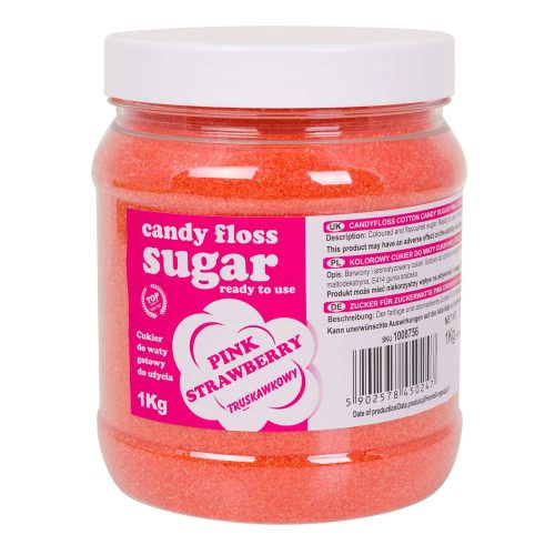 Krāsainas kokvilnas konfektes rozā ar zemeņu aromātu 1kg
