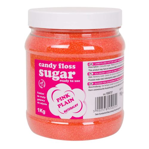 Krāsains kokvilnas konfektes rozā dabiskā cukura vatija 1 kg vate