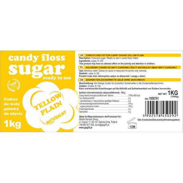 Krāsainas kokvilnas konfektes dzeltenas dabiskas kokvilnas konfektes 1 kg vate