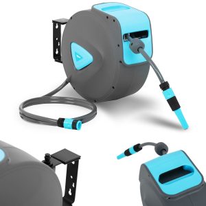 Dārza šļūtene ar automātisku sienas bungu 20 m + 2 m 1/2 &#039;&#039;