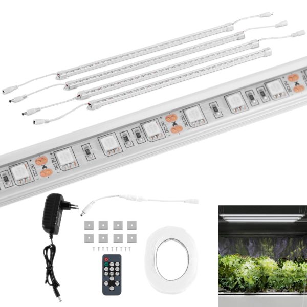 Augu augšanas lampa 120 gaismas diodes LED 50 cm 20 4 gab. Sudrabs
