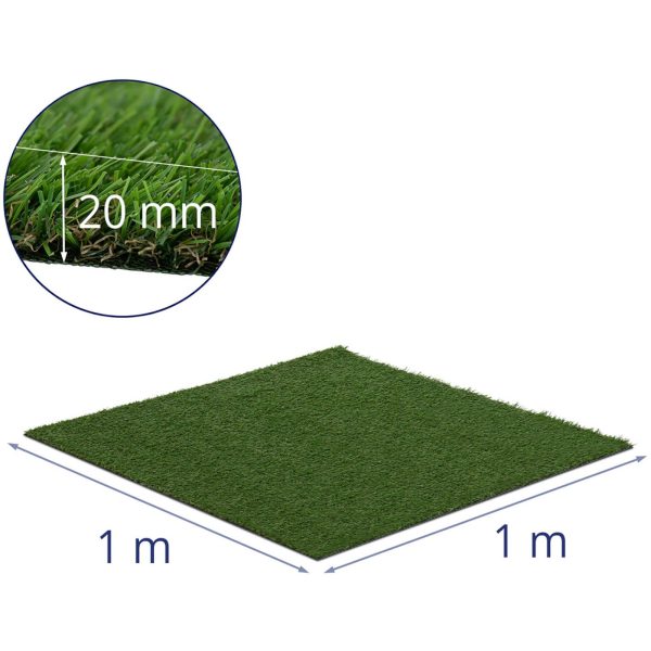Mākslīgā zāle uz terases mīkstā balkona 20 mm 13/10 cm 100 x 100 cm