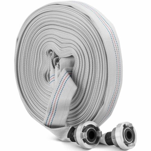 Plakana ugunsdzēsēju mašīnu šļūtene ūdenim ar Storz 1 '' 25 mm 8-24 bāriem 30 m
