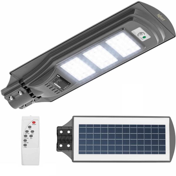Ielas saules saules lukturis ar kustības un krēslas sensoru 60 x LED 300 W tālvadības pults