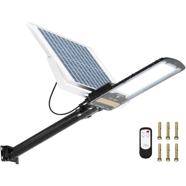 10090545-1 Āra ielas saules lampa ar krēslas sensoru 96 x LED 100 W tālvadības pults