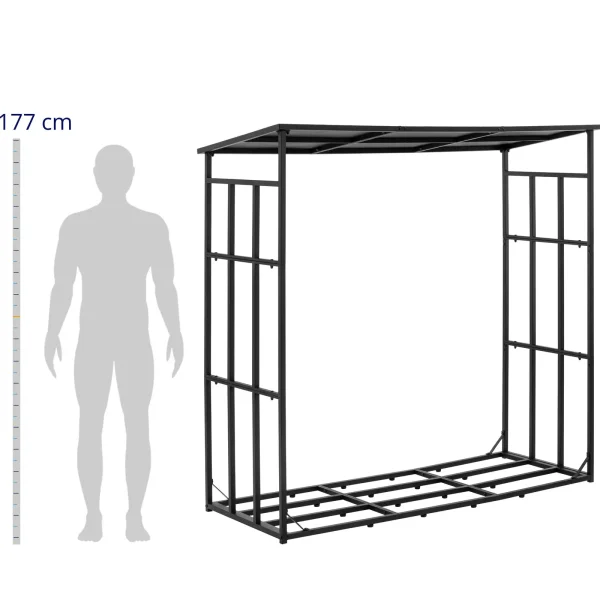 Ārējais malkas statīvs jumts 190 x 76 x 186 cm