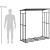 Metāla malkas statīvs ar jumtu līdz 300 kg 161 x 65 x 177 cm