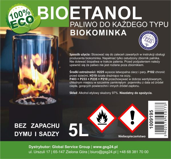 Biospirts, bioetanols, BIO degviela biokamīnam 5L
