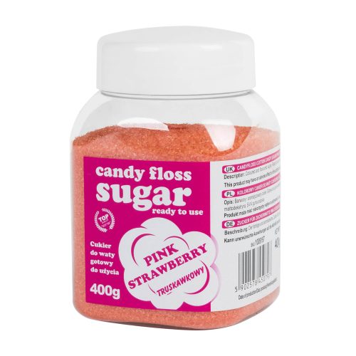 Krāsainas kokvilnas konfektes rozā ar zemeņu aromātu 400g