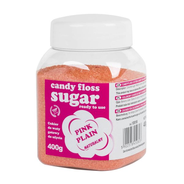 Krāsainas kokvilnas konfektes rozā dabiskā cukura vati 400g