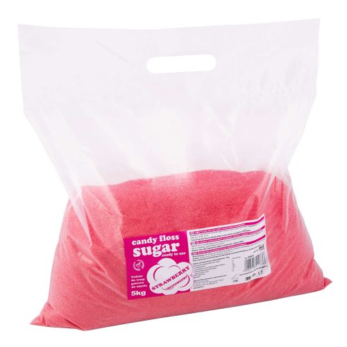Krāsaina garša cukurs kokvilnas konfektēm sarkanā krāsā ar zemeņu aromātu 5 kg