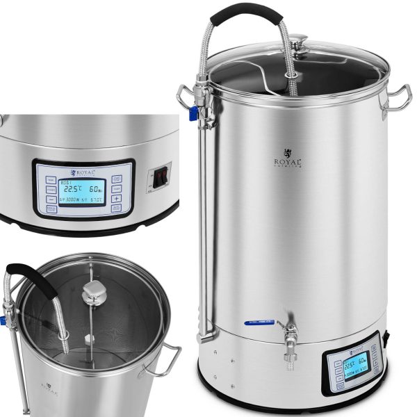 Brewing katlu nikns alus ražošanai nerūsējošā tērauda 2500W LCD 60L