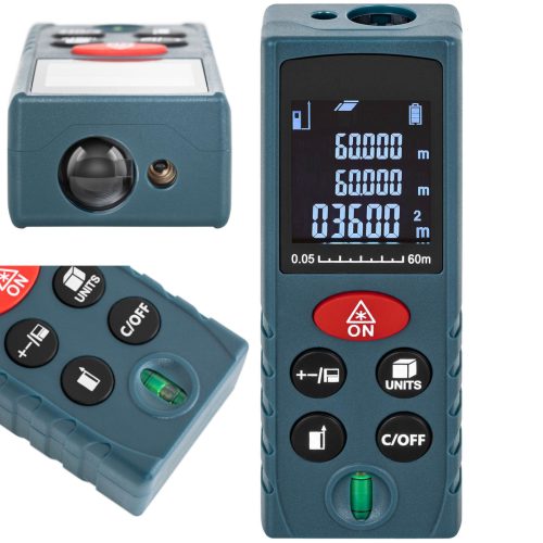 Lāzera diapazona meklētājs ar LCD displeju 60 m / 2 mm