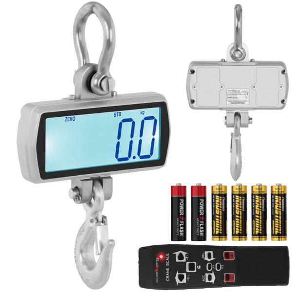Piekārtu noliktavas āķa svars ar tālvadības pulti. Liels LCD 500 / 0