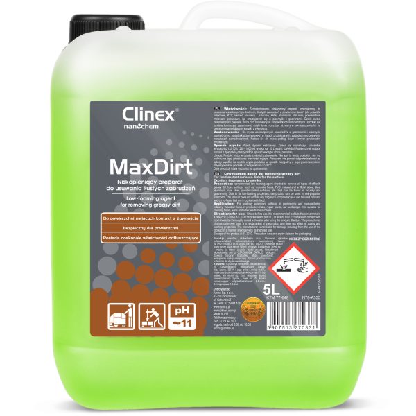 Koncentrēta preparāts sarežģītu netīrumu Clinex maxdirt 5L noņemšanai