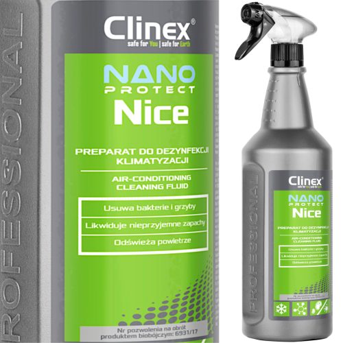 Gaisa kondicionēšanas un ventilācijas un ventilācijas clinex nano aizsargājošo nice 1L dezinfekcijas līdzeklis gaisa kondicionēšanas un ventilācijas dezinfekcijas līdzeklis