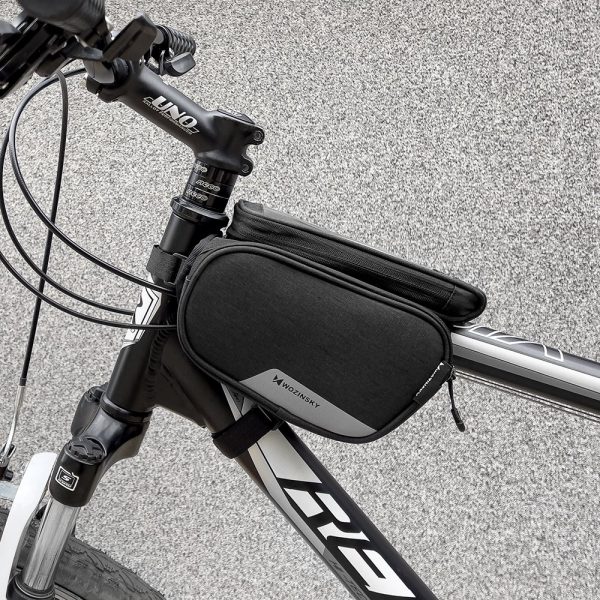 Velosipēdu soma rāmim + noņemams tālruņa segums līdz 6,5 "1,5L melns