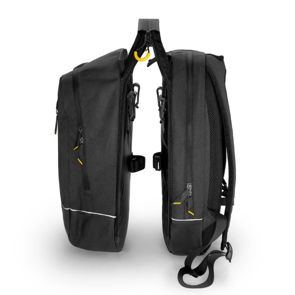 Velosipēdu soma dubultā mugursoma 2in1 30l melna