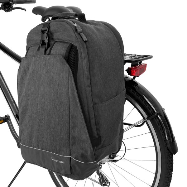 Velosipēdu soma bagāžnieka velosipēdu mugursomai ar 2in1 30L melnu rāmi