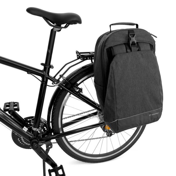 Velosipēdu soma bagāžnieka velosipēdu mugursomai ar 2in1 30L melnu rāmi
