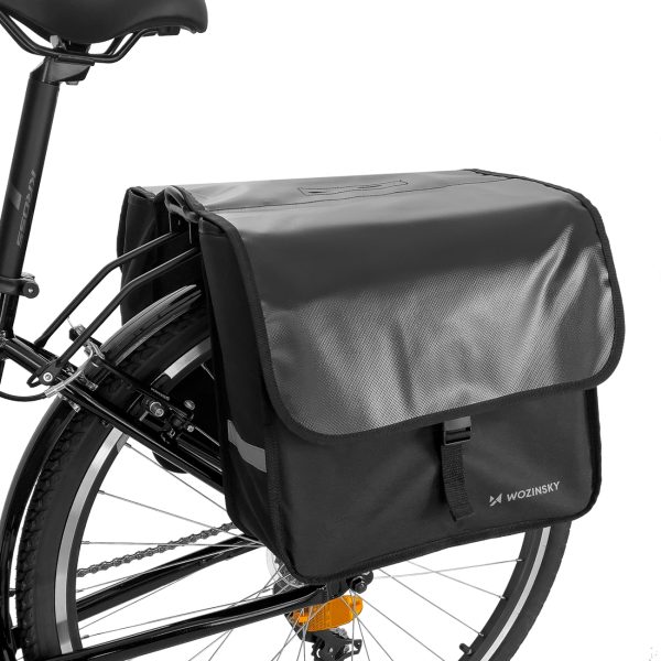 Velosipēdu pannier dubultā stumbra 28 L melnā krāsā