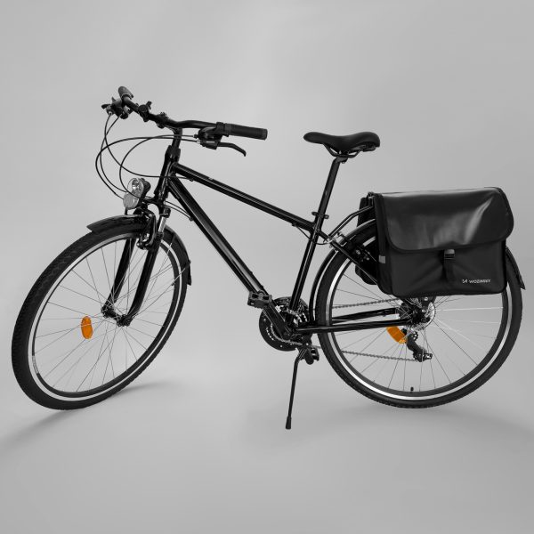 Velosipēdu pannier dubultā stumbra 28 L melnā krāsā