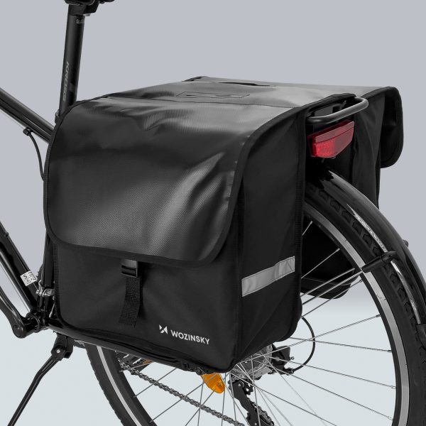 Velosipēdu pannier dubultā stumbra 28 L melnā krāsā